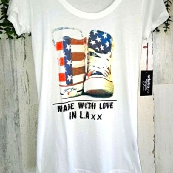 Rockstars & Angels Chucks Tee American Flag - Picture 4 of 7